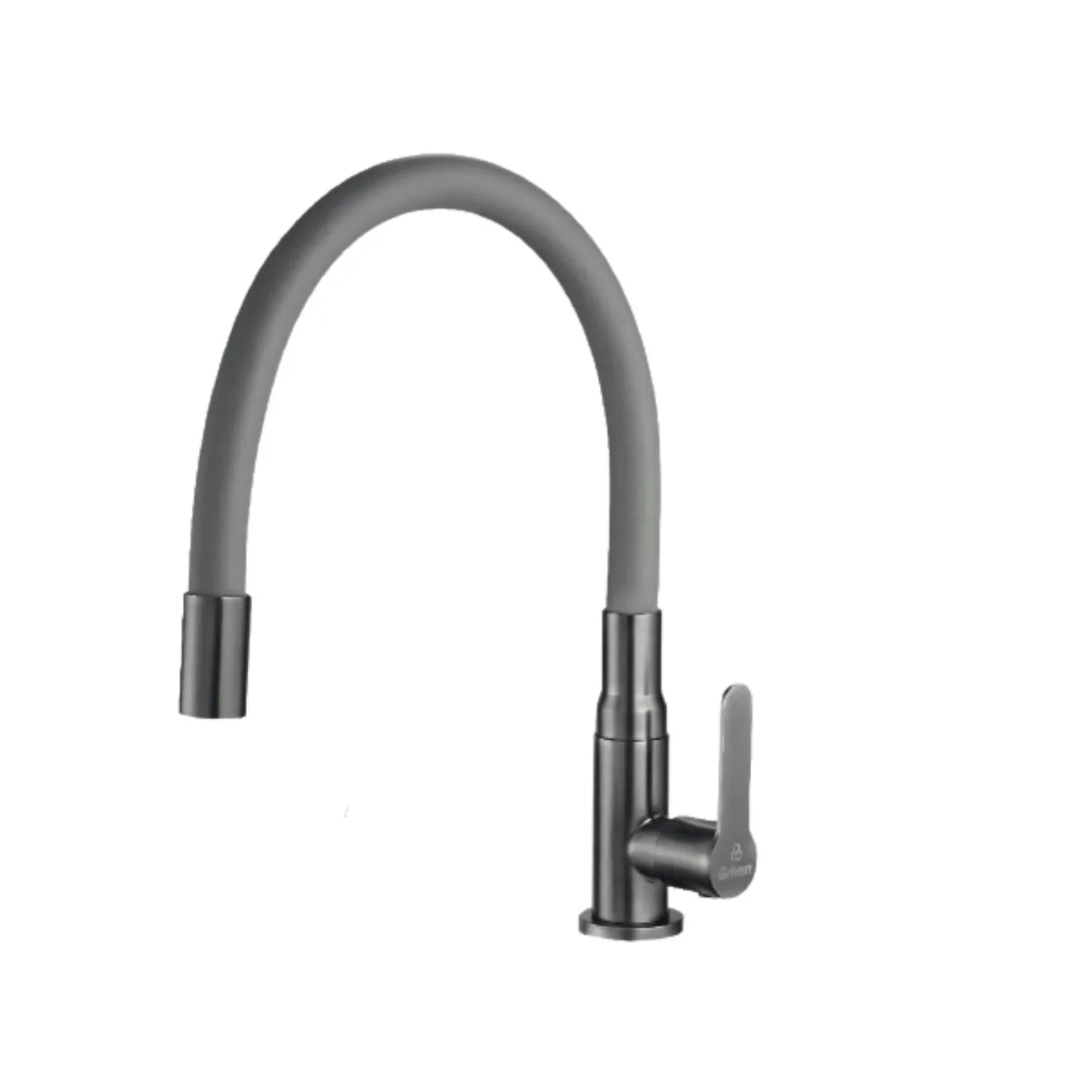 Grifo Monomando para Cocina Flexible en Silicona Gris y Cuerpo Metálico - Aqua center