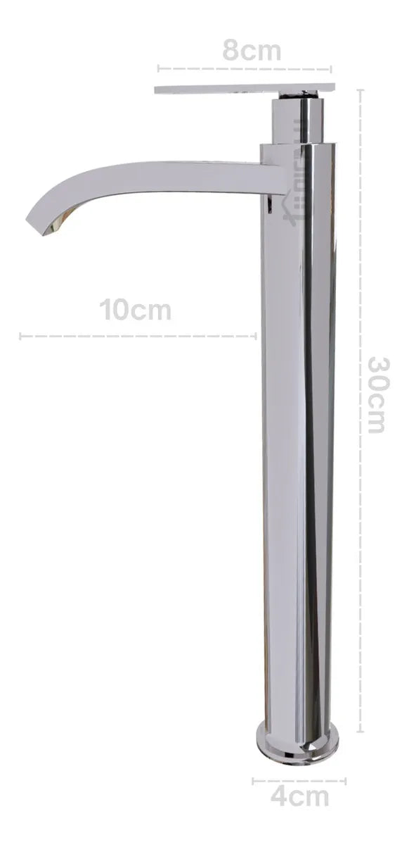 Grifo Llave Alta Tipo Cascada Cromada Agua Fría para Lavamanos - Aqua center