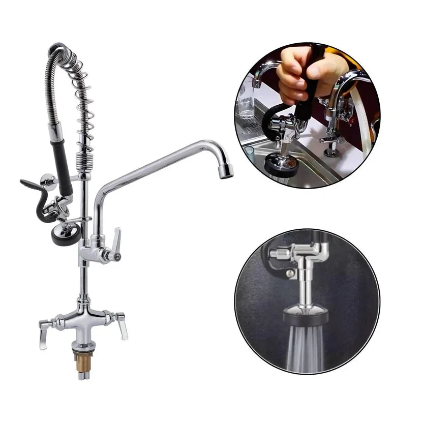 Griferia industrial para lavaplatos doble salida