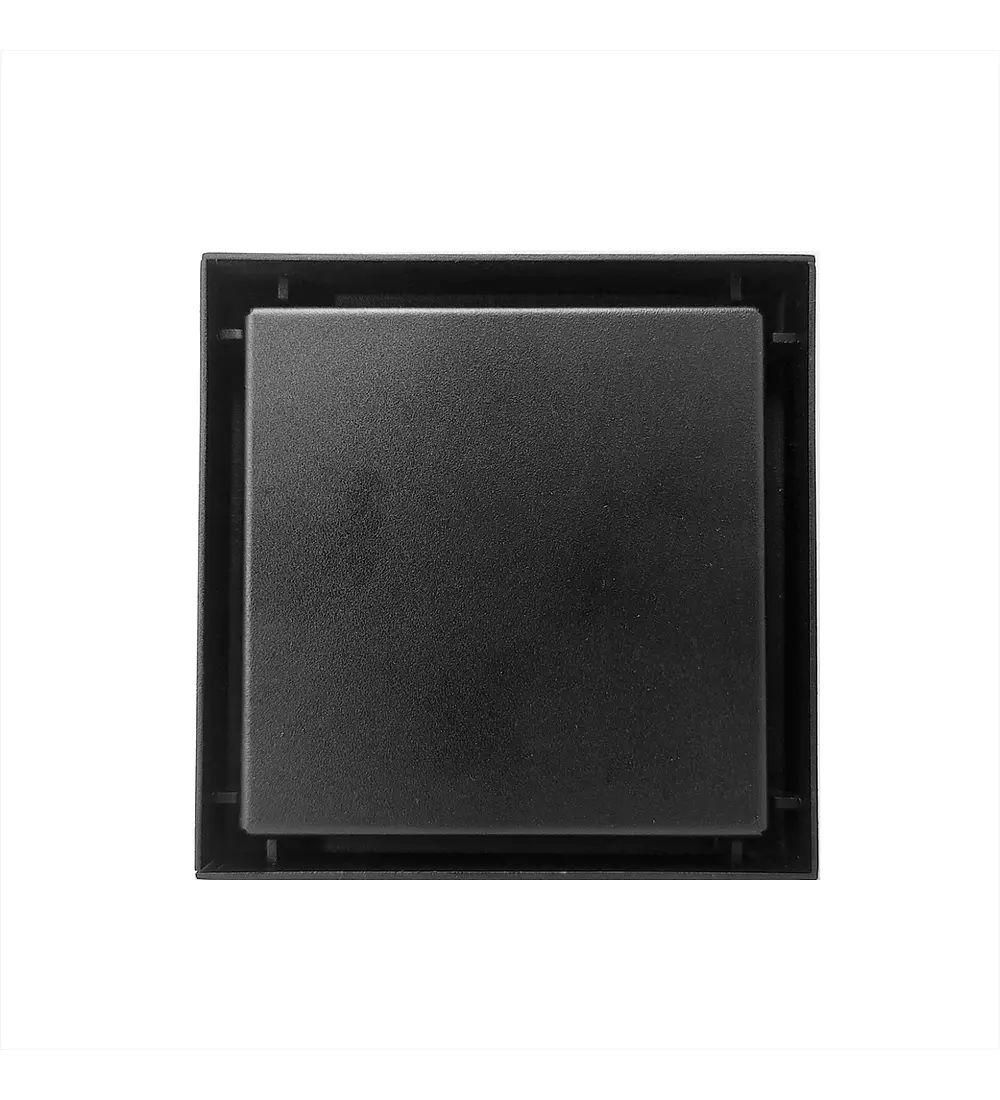 Rejilla Piso Invisible 10cm x 10cm Negro Mate - Aqua center 