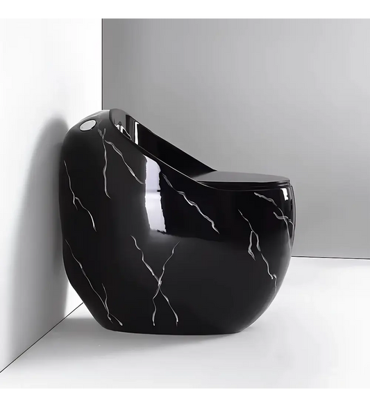 Sanitario De Lujo Tipo Huevo Negro Vetiado