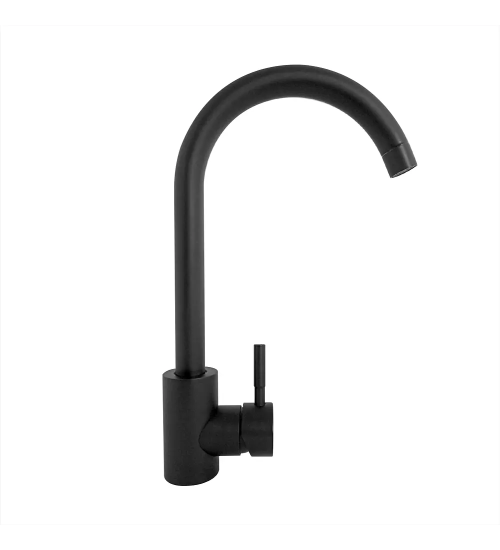 Griferia Lavaplatos Negro Mate Cuello Cisne - Aqua center 
