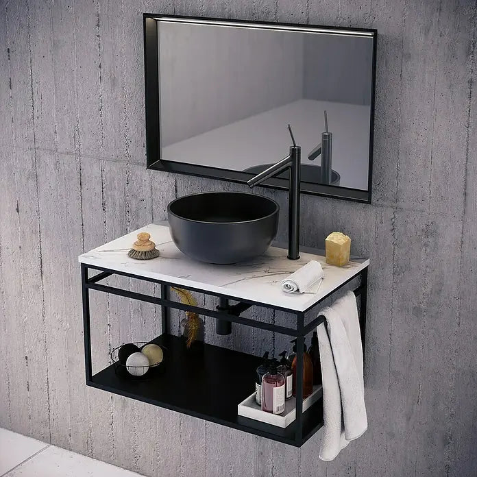 Mueble de Baño con Lavabo y Estructura Metálica – Diseño Minimalista Premium