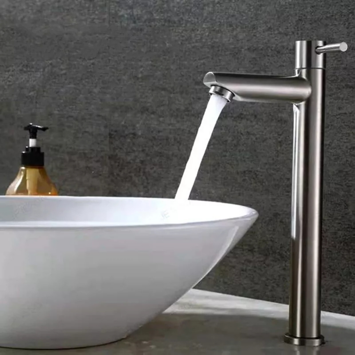Griferia Alta Agua Fria Inox Lavamanos Pico Recto
