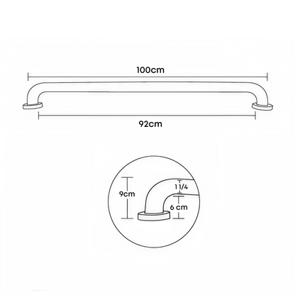 Barra Seguridad Acero Inoxidable 100cm Satinado 100%