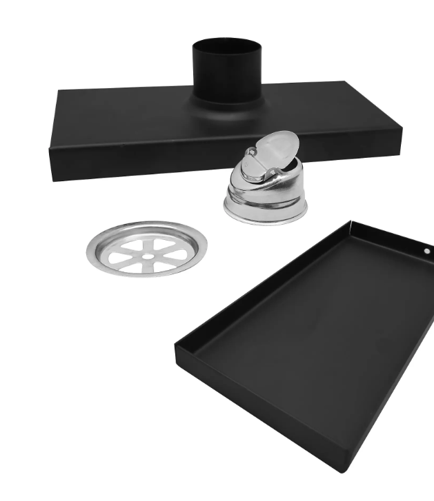 Rejilla Rectangular Invisible Sin Borde 20x10 Negro Mate - Aqua center 