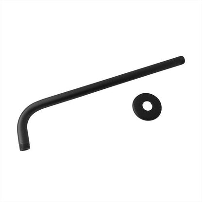 Ducha 10 Pulgadas Negra Cuadrada + Brazo Tubular Negro 38cm