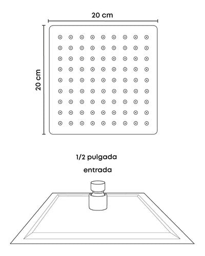 Kit Ducha + Brazo Ducha + Monomando Mezclador 20x20