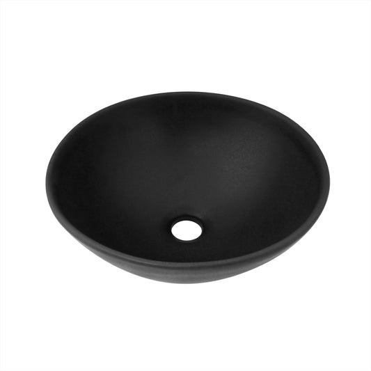 Lavamanos Sobreponer Redondo Ceramica Negro Mate 13x32cm