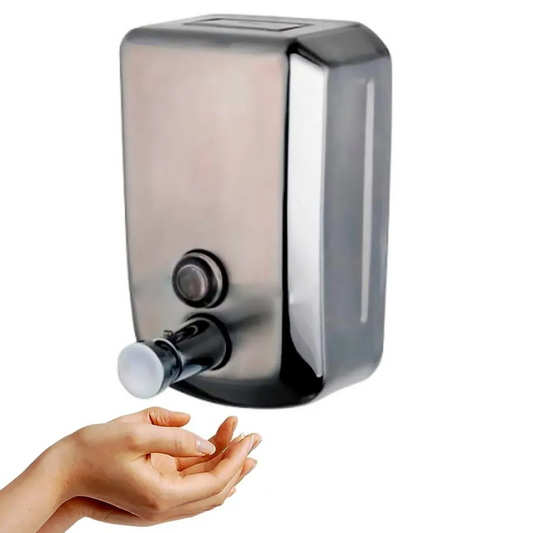 DISPENSADOR DE JABON MANUAL DE PUSH VERTICAL DE 1000ML ACERO INOXIDABLE 304