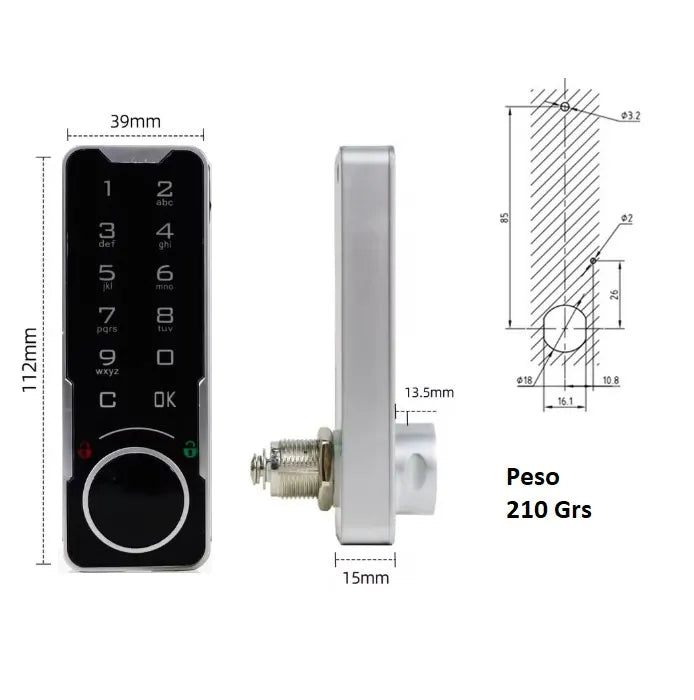 Cerradura Digital con Teclado Táctil