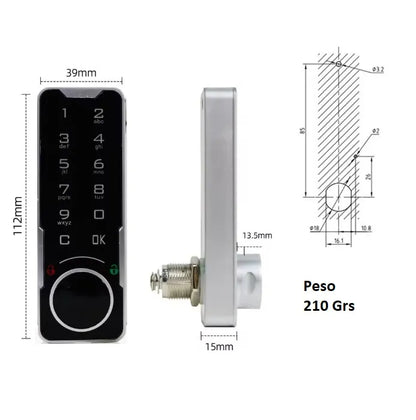 Cerradura Digital con Teclado Táctil